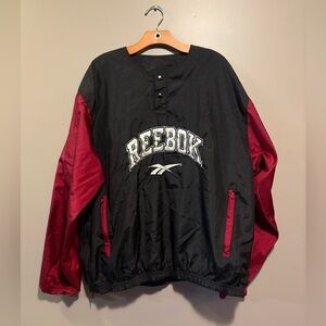 90s Reebok Men's Black and Red Jacket
